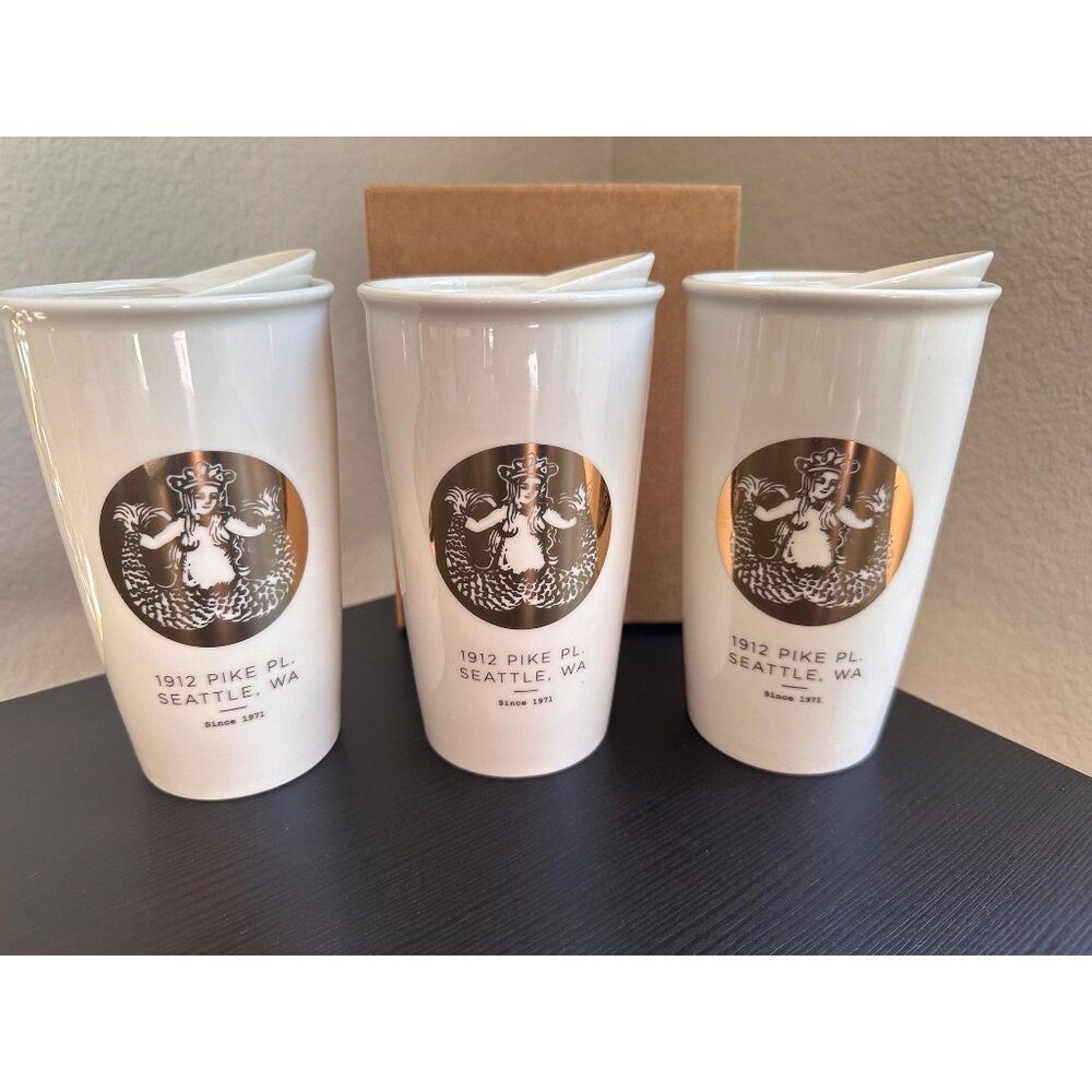 Limited Edition Starbucks Pike Place 12oz Double Wall  Travel Mug